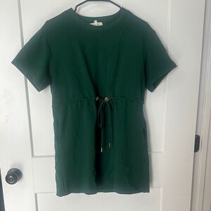 Entro Forest Green Short Sleeve Top with Waist Tie